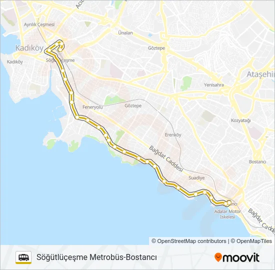 SÖĞÜTLÜÇEŞME METROBÜS-BOSTANCI Dolmus & Minibus Line Map