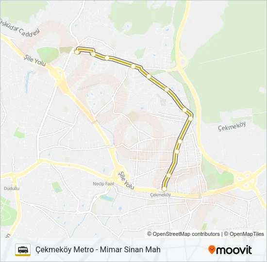 MIMAR SINAN MAH.-ÇEKMEKÖY METRO Dolmus & Minibus Line Map