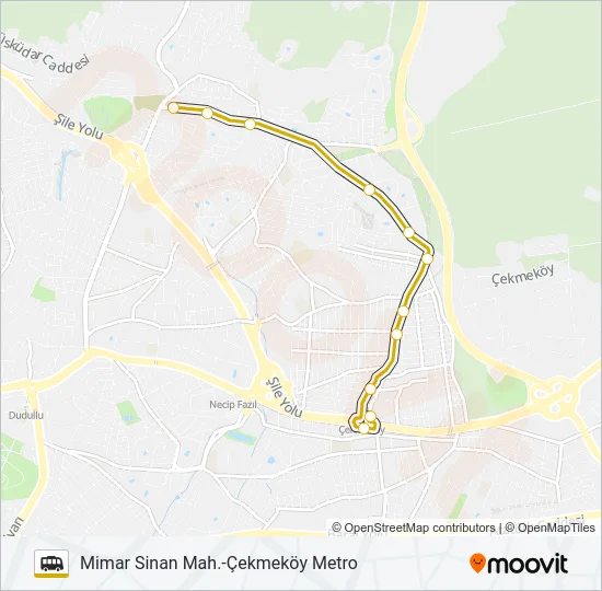 MIMAR SINAN MAH.-ÇEKMEKÖY METRO Dolmus & Minibus Line Map