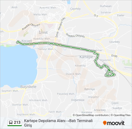 213 Bus Line Map