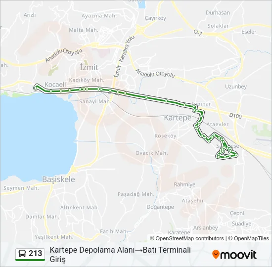 213 Bus Line Map