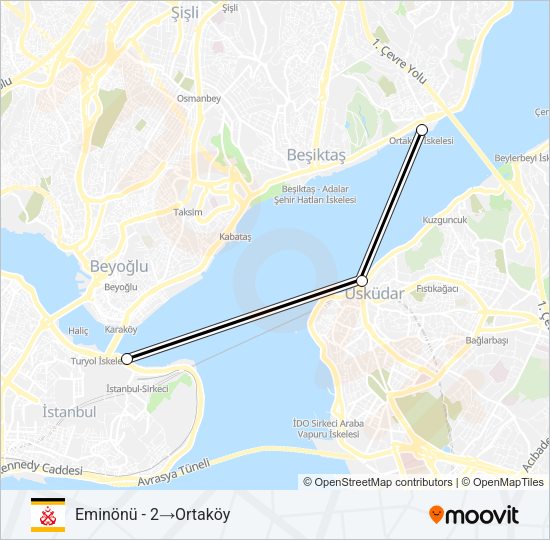 KISA BOĞAZ TURU Ferry Line Map