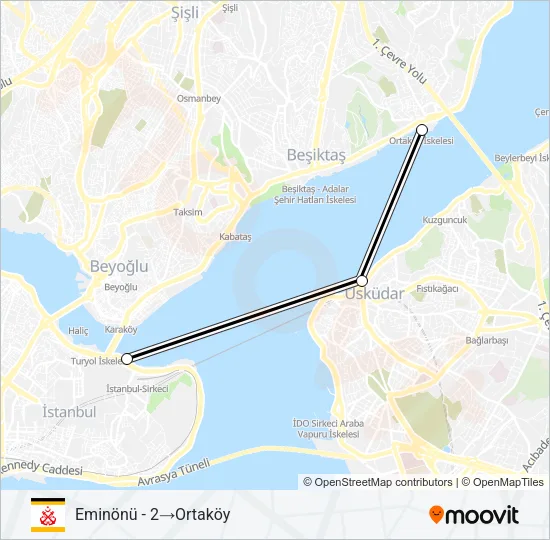 KISA BOĞAZ TURU Ferry Line Map