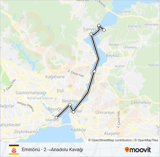 UZUN BOĞAZ TURU Ferry Line Map