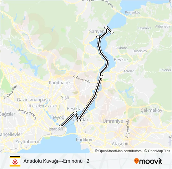 UZUN BOĞAZ TURU Ferry Line Map