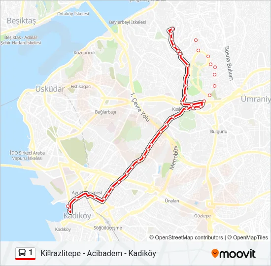 1 Bus Line Map