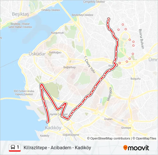 1 Bus Line Map
