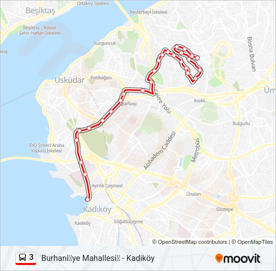 3 Bus Line Map
