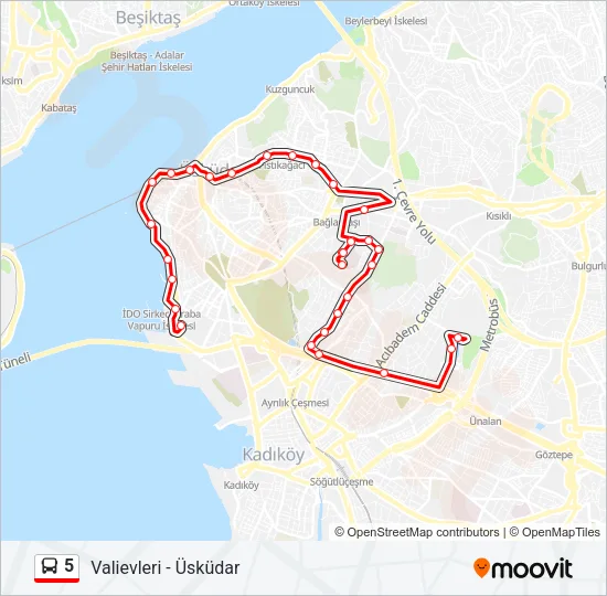 5 Bus Line Map