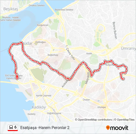 6 Bus Line Map
