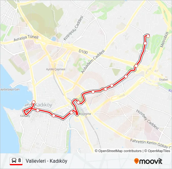 8 Bus Line Map