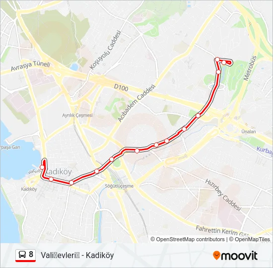 8 Bus Line Map