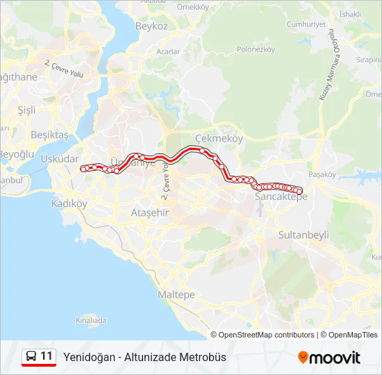 11 Bus Line Map