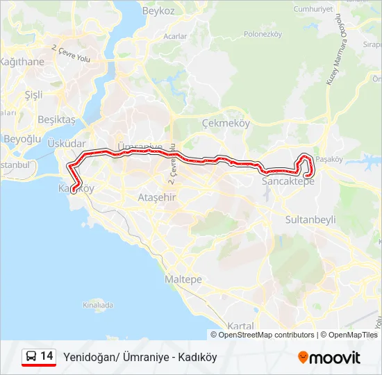 14 Bus Line Map