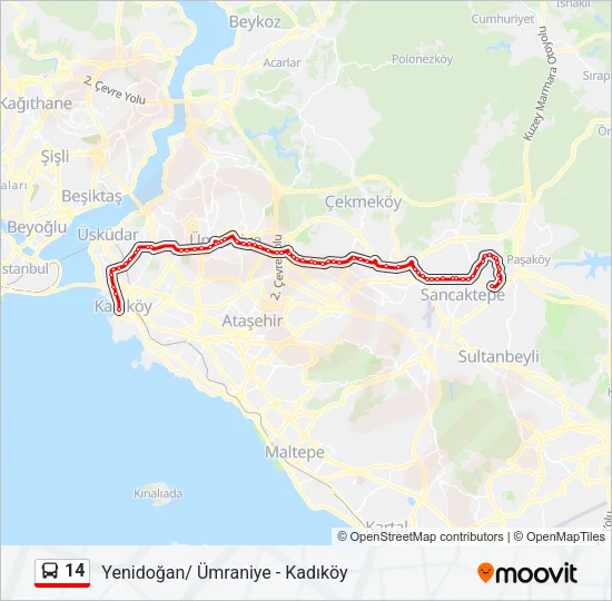 14 Bus Line Map