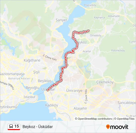 15 Bus Line Map