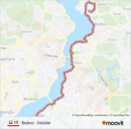 15 Bus Line Map