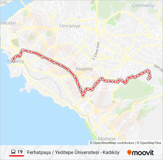19 Bus Line Map