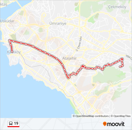 19 bus Line Map