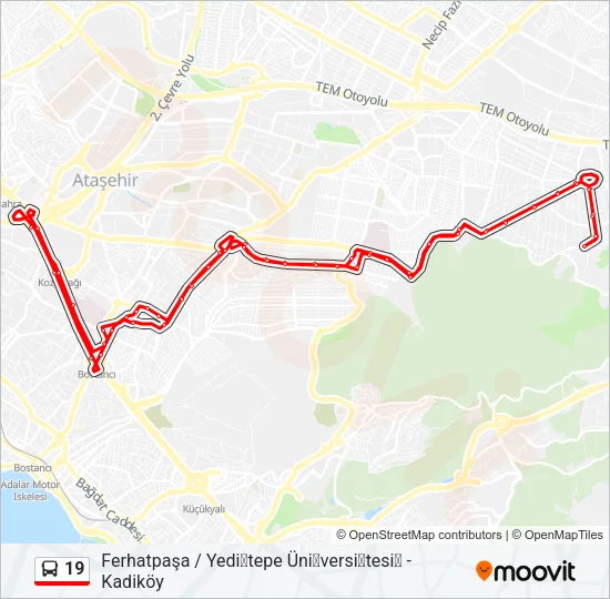19 Bus Line Map