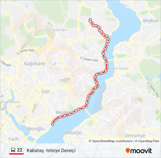 22 Bus Line Map