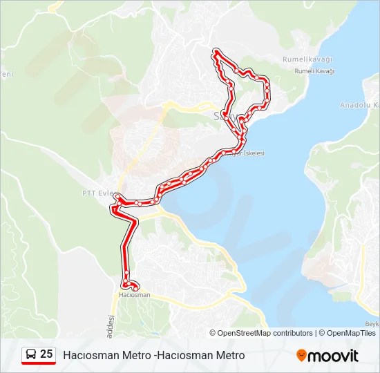 25 Bus Line Map