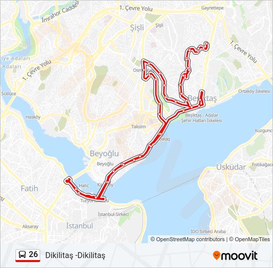 26 bus Line Map