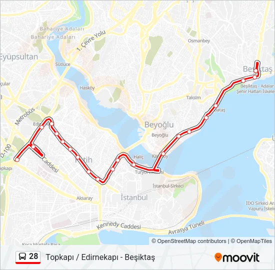 28 Bus Line Map