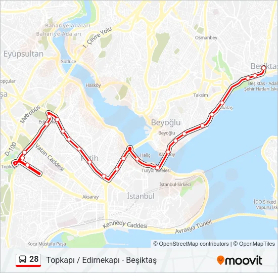 28 Bus Line Map
