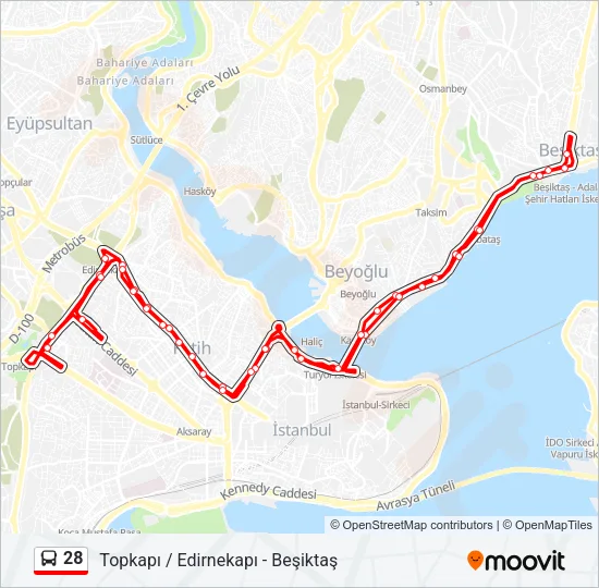 28 Bus Line Map