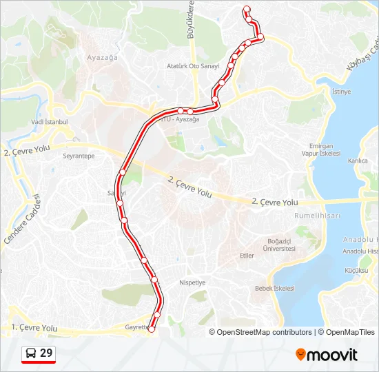 29 Bus Line Map