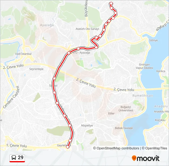 29 Bus Line Map