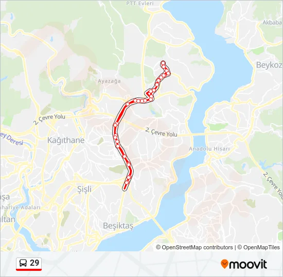 29 Bus Line Map