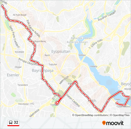 32 Bus Line Map