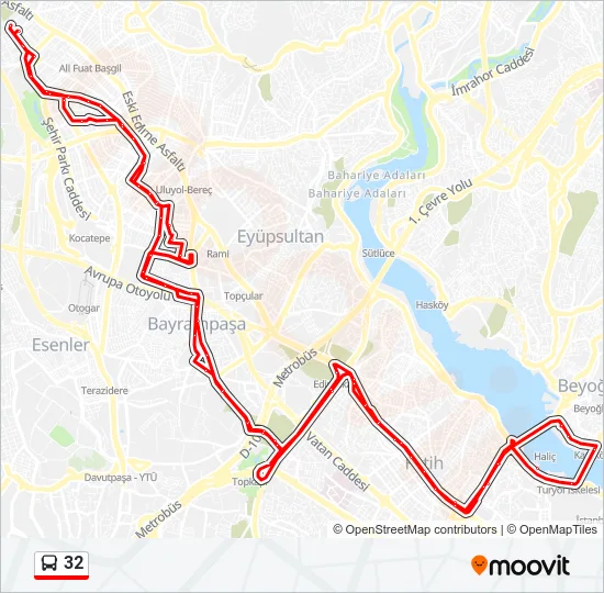 32 Bus Line Map