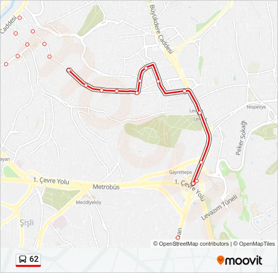 62 Bus Line Map
