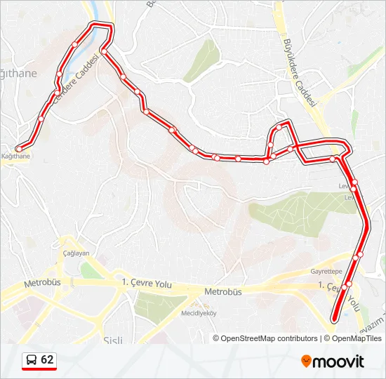 62 Bus Line Map