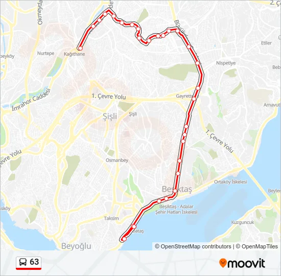 63 Bus Line Map