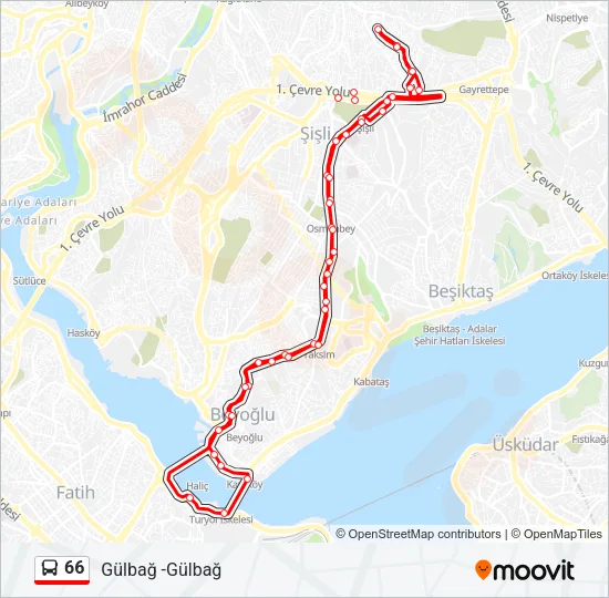 66 Bus Line Map