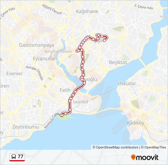 77 Bus Line Map