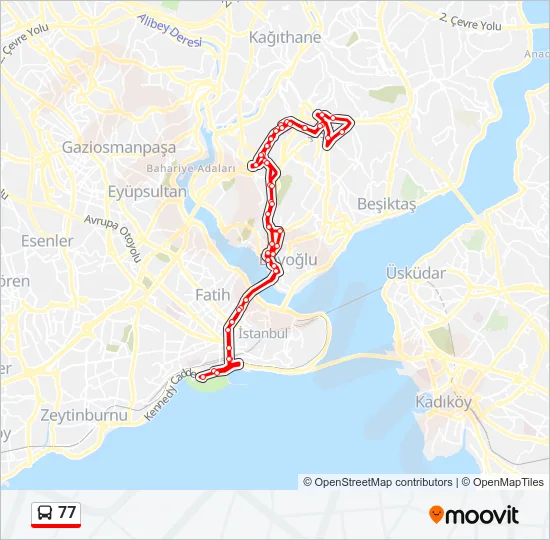 77 Bus Line Map