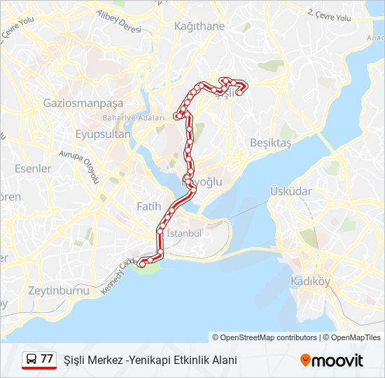 77 bus Line Map