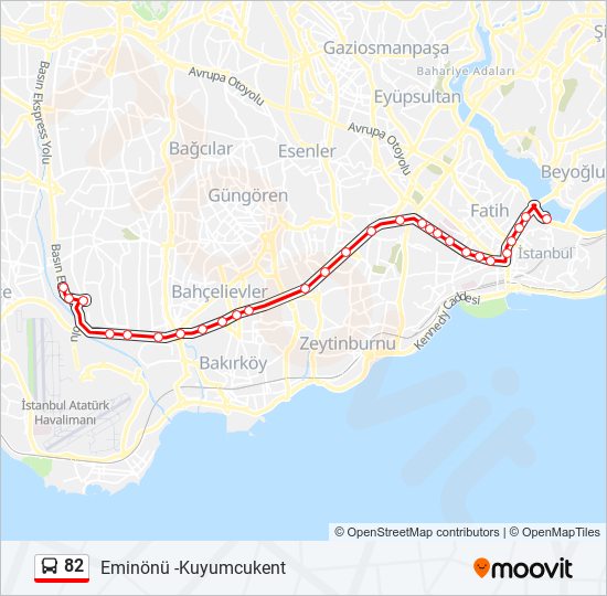 82 bus Line Map