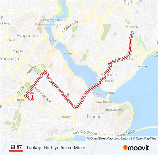 87 bus Line Map