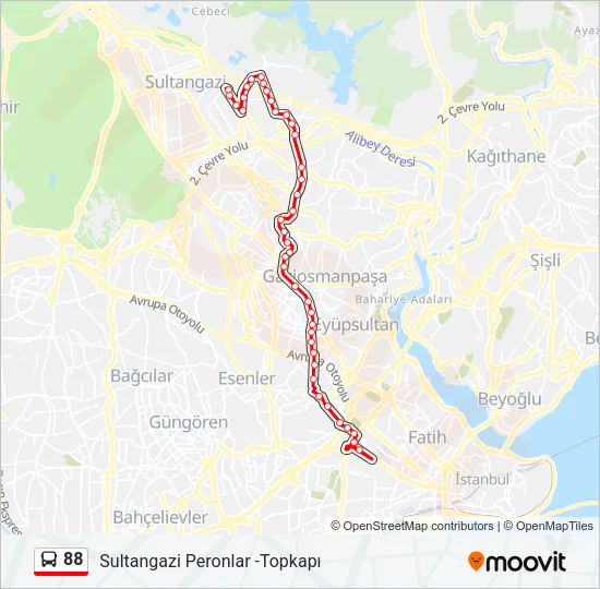 88 Bus Line Map