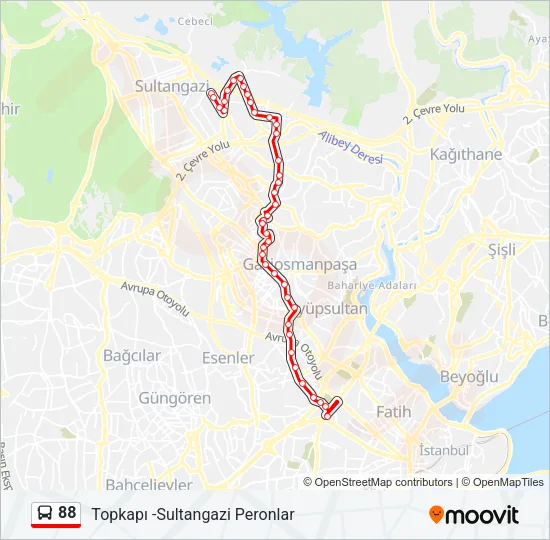 88 Bus Line Map