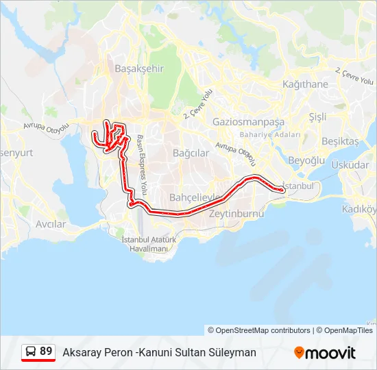 89 Bus Line Map