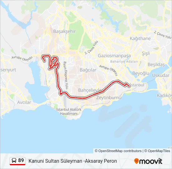 89 Bus Line Map