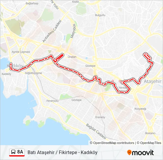 8A Bus Line Map