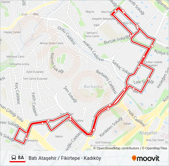 8A Bus Line Map